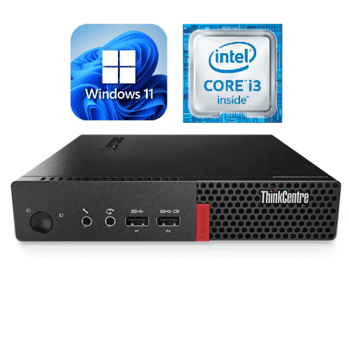 Lenovo ThinkCentre M710q Tiny / i3-6100T 3.2GHz / 8GB RAM / 256GB SSD / Windows 11 Pro / WiFi + HDMI – Business Desktop PC Computer – Refurbished (Good)