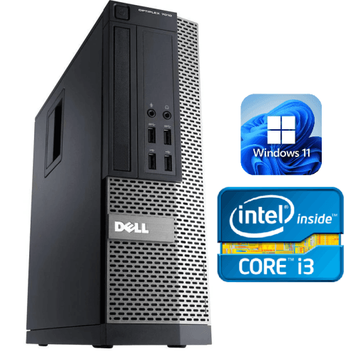 Dell OptiPlex 7010 SFF / i3-3220 / 8GB RAM / 500GB HDD / Windows 11 Pro / WiFi - Business Desktop PC Computer - Refurbished (Good)