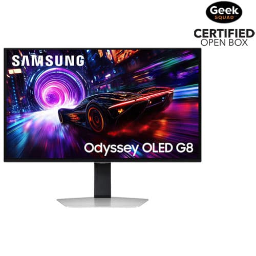 Open Box - Samsung Odyssey 27" 4K Ultra HD 240Hz 0.03ms GTG OLED FreeSync Gaming Monitor (LS27FG810SNXZA) - Silver