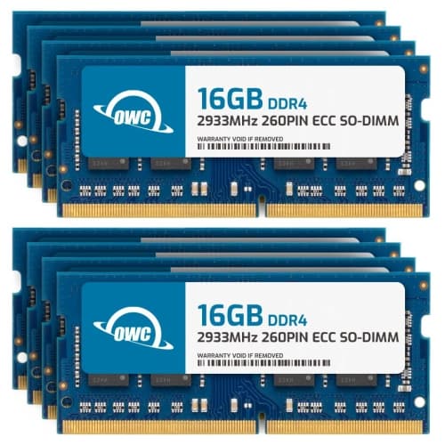 OWC 128GB (8x16GB) DDR4 2933MHz PC4-23400 CL21 1RX8 ECC Unbuffered SODIMM 1.2V 260-pin Memory RAM