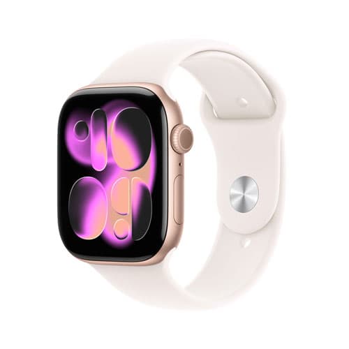 Apple Watch Series 11 (GPS) 42mm Rose Gold Aluminum Case with Light Blush Sport Band - Medium/Large