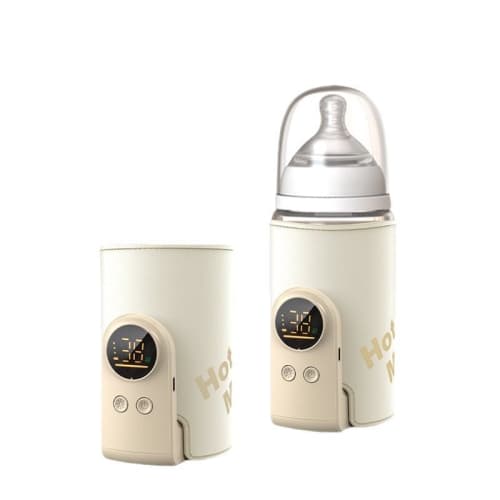 Wireless Milk Warmer with LED Temperature Display 10000 mAh Bottle Warmer Baby On the Go 6-Level Fast Heating, USB-C Charging, Thermal Insulation Cover