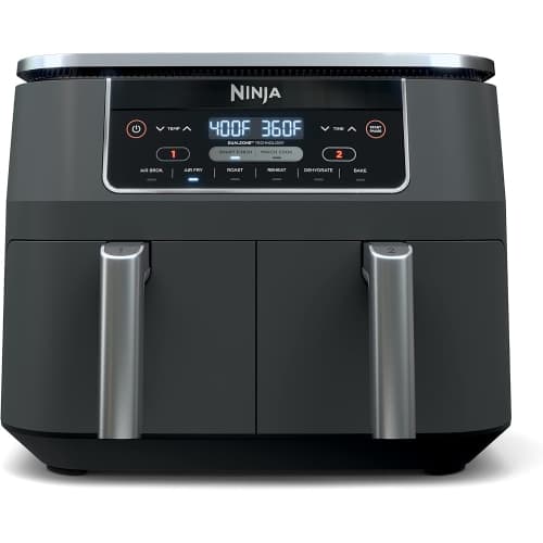 Ninja Foodi 6-in-1 8-qt. (7.6L) 2-Basket Air Fryer DualZone Technology, Match Cook & Smart Finish to Roast, Broil, Dehydrate & More for Quick, Easy Meals, Slate Grey (DZ201C) Canad