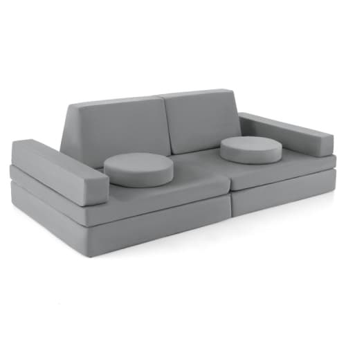 Modular 8-Piece Kids Play Sofa with Carry Handle for Bedroom or Playroom