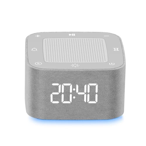 White Noise Machine,Alarm Clock Sound Machine,Travel Sleep Sound Machine,Night Lights Bluetooth App Control,Portable Travel Office Bedside Clocks