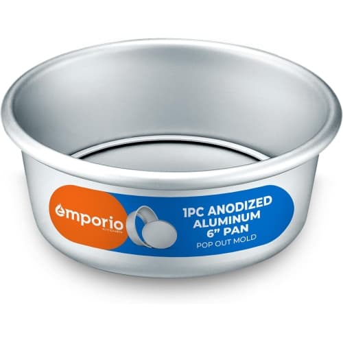 Baking Pan - Anodized Aluminum Round Cheesecake Pan 6’', Pressure Cooker and Air Fryer Compatible, Recipe Booklet Included, PFAS, CFC, PTFE, or PFOA Free, Oven Safe (Up To 500° F)