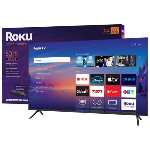 Open Box - Roku Select Series 50" 4K UHD HDR10 QLED Dolby Audio Roku OS Smart TV (50R5C5CA) - 2025 - Great for Streaming