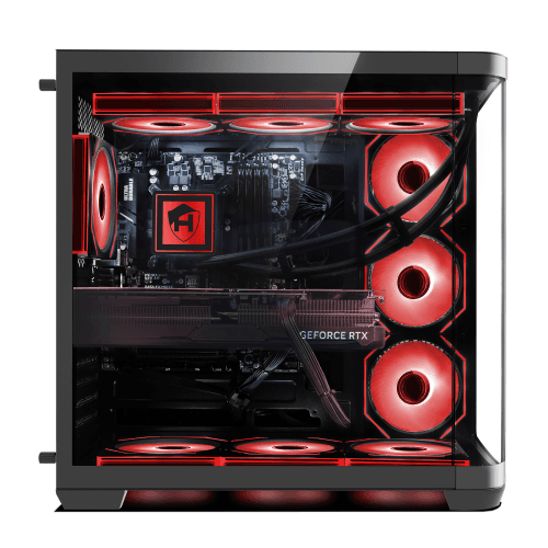 HAJAAN PhantomX Gaming Desktop PC, Intel i9 12900K Processor, GeForce RTX 5070 12GB GDDR7, AI-Enhanced Graphics, 32GB DDR4, 2 TB NVMe SSD, Liquid Cooling, Wi-Fi, Window 11 Pro
