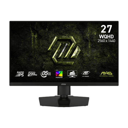 MSI 27" 2560 x 1440 (QHD) 200Hz 0.5ms (GTG) Rapid IPS Gaming Monitor Tilt and Height adjustable G-SYNC Compatible FreeSync Premium Pro(MAG 274QPF E20)