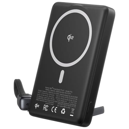 INIU MagPro Ultra Slim 10000 mAh 45W USB-C PD Power Bank with Wireless Qi2 & MagSafe Charger - Black