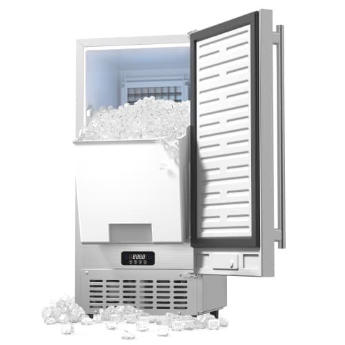 Coolski 15” Under Counter Ice Maker Machine, 85 Lbs/Day, 30 LBS Storage Bin
