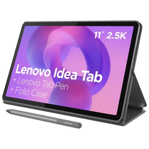 Open Box - Lenovo Idea Tab 11" 128GB Android 15 Tablet with MediaTek Dimensity 6300 8-Core Processor with Case - Luna Grey