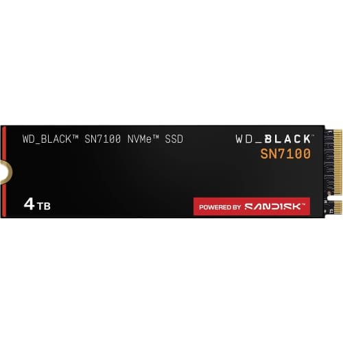 WD Black 4TB SN7100 NVMe Internal Gaming SSD Solid State Drive - Gen4 PCIe, M.2 2280, Up to 7,000 MB/s - WDS400T4X0E