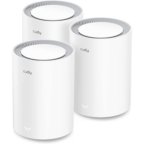 Cudy AX3000 Wi-Fi 6 2.5G Mesh System, Covers up to 7000 Sq.Ft., Replaces Wireless Router and Extender, Supports Ethernet Backhaul, Ideal for 2.5G Network, M3000 3-Pack