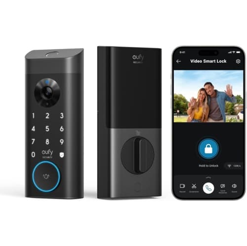 eufy Security Video Smart Lock E330, 3-in-1 Camera+Doorbell+Fingerprint Keyless Entry Door Lock, WiFi Door Lock,App Remote Control,2K HD,Doorbell Camera