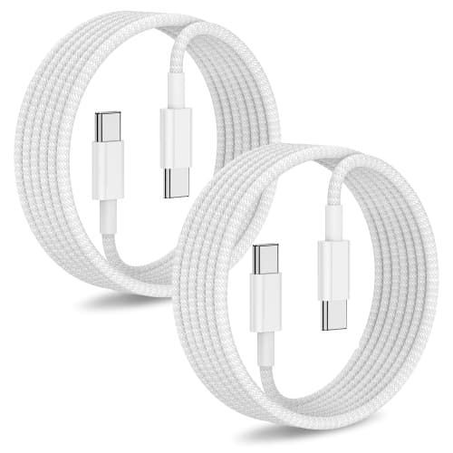 2Pack Type C to Type C Fast Charging Cord for iPhone16/15 Pro Max,USB C to USB C 6ft Nylon Braided Charger Cable for iPhone15/MacBook/iPad Air/Mini/Pro/Samsung 23+/23/22+/22