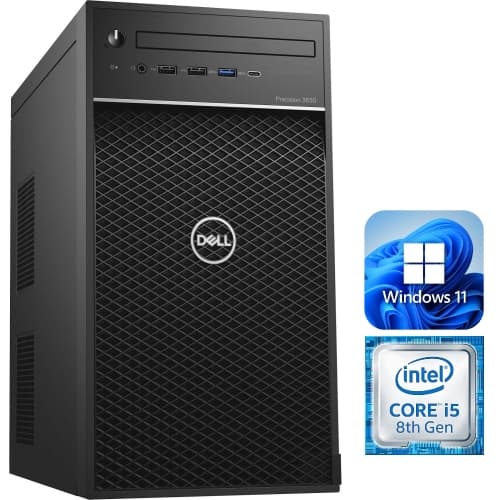 Dell Precision 3630 Tower / i5-8500 / 16GB RAM / 256GB SSD / Windows 11 Pro / WiFi - Business Desktop PC Computer - Refurbished (Good)