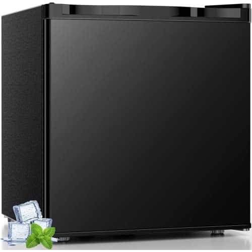 Mini Fridge with Freezer, Rated 1.6 cu.ft, Small Upright Refrigerator with Removable Shelves, 7 Adjustable Thermostat, Low Nois
