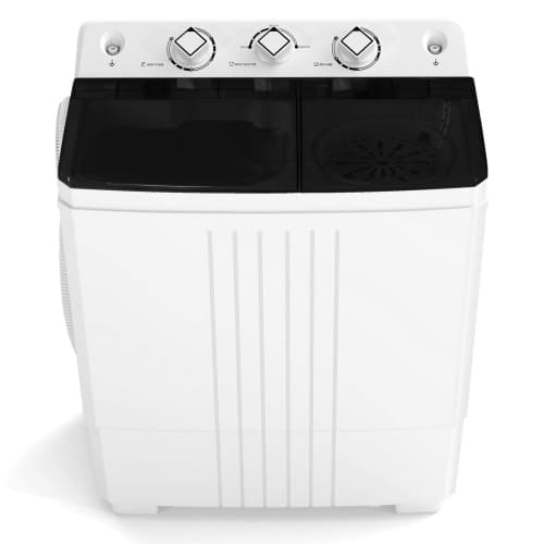Costway Compact / Portable Washer with Sanitize Cycle and Turbo/Speed Wash - Black & White