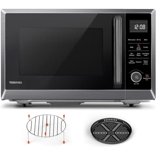 Open Box – TOSHIBA ML2-EC10SA 8-in-1 Countertop Microwave with Air Fryer Microwave Combo, Black stainless steel ***Free Delivery in Ontario Local***