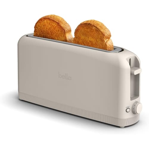 Bella 2 Slice Slim Toaster, Fits-anywhere™ Kitchenware, 6 Setting Shade Control with Reheat & Cancel Buttons