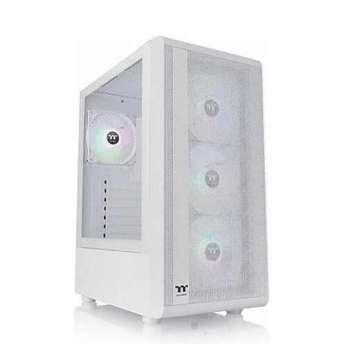 Thermaltake S200 Plus TG ARGB Mid Tower PC Case with 4 Pre-Installed Fans, Snow White