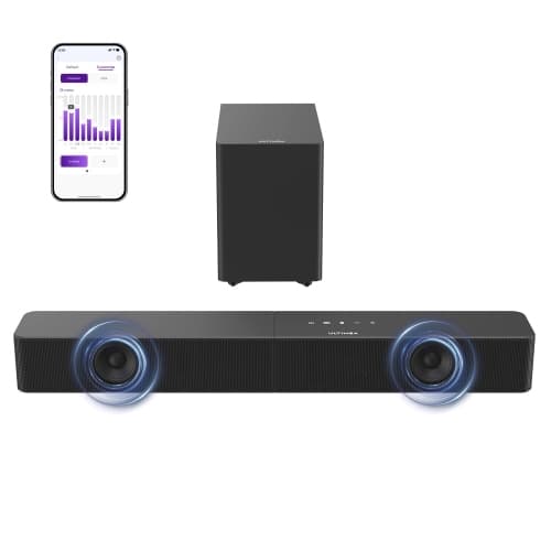 ULTIMEA 2.1ch Poseidon M30 Soundbar with Wireless Subwoofer, VoiceMX & BassMX, App Control, 240W Peak, HDMI/Optical, Bluetooth 6.0, Adjustable Bass for Smart TV (2026)