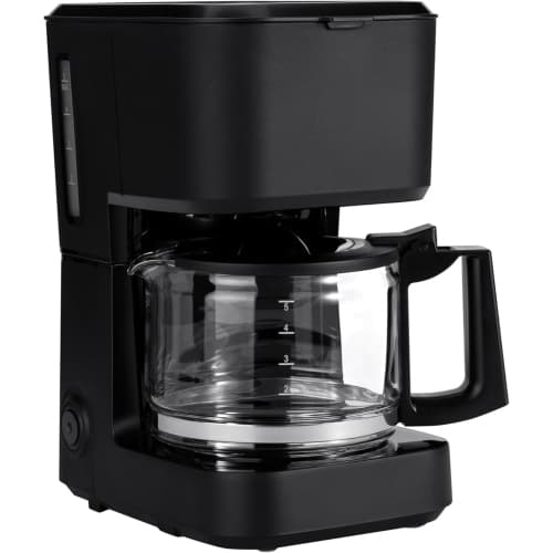 5 Cup Coffee Machine Coffee Maker with Glass Coffee Pot (1.9 Qt), Auto Shut-off & Pause, Removable Filter Basket, Black & Silver