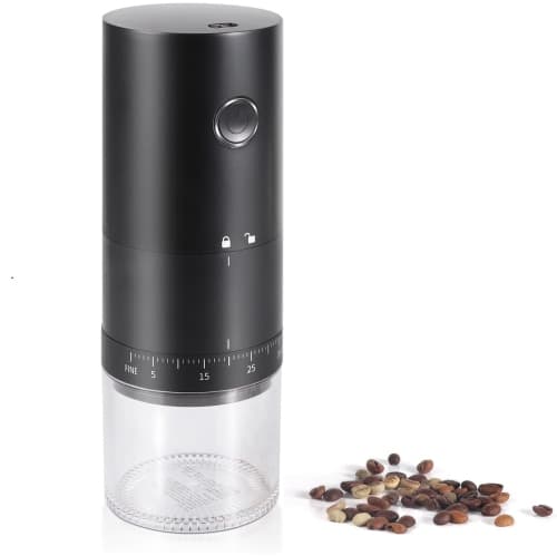 Portable Electric Burr Coffee Grinder,USB Rechargeable Ceramic Core Conical Burr,Coffee Bean Grinder for Espresso,Portable Coffee Grinder for Travel Camping Home Office
