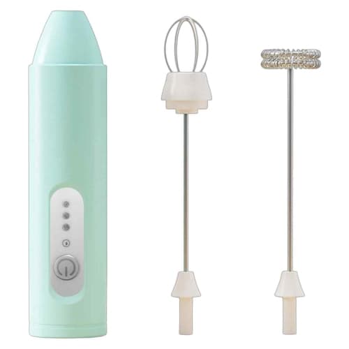 Electric Hand Mixer - Rechargeable Kitchen Egg Beater - Double Whisk - Green