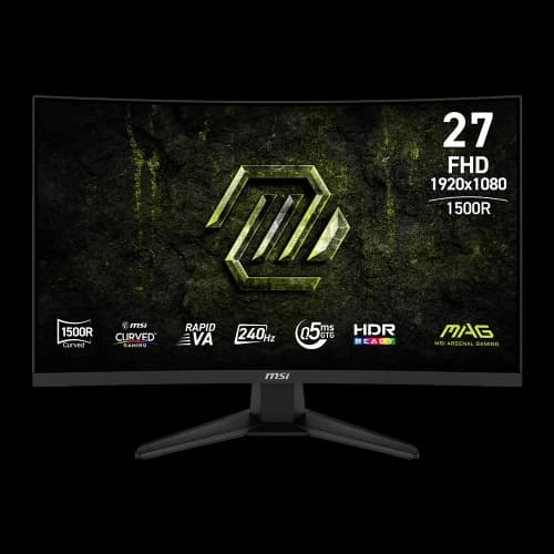 MSI 27" 1920 x 1080 (FHD) 240Hz 0.5ms (GTG) Curved Rapid VA Gaming Monitor Tilt adjustable FreeSync Premium (MAG 275CF X24)