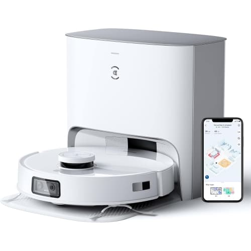 ECOVACS DEEBOT T10 Plus Bagless Robot Vacuum & Mop for Multi-Surface with Auto-Empty Dock, 3000Pa, AIVI 3.0 Obstacle Avoidance, 3D Map - White