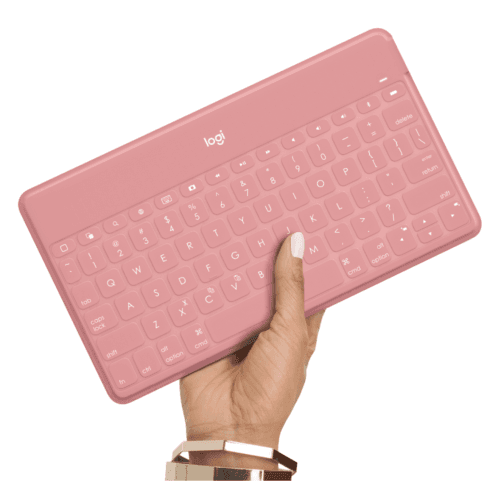 Logitech Keys-To-Go Super-Slim and Super-Light Bluetooth Keyboard for iPhone, iPad, Mac, and Apple TV, iPad Air 5th gen (2022) - Blush Pink (920-010039)