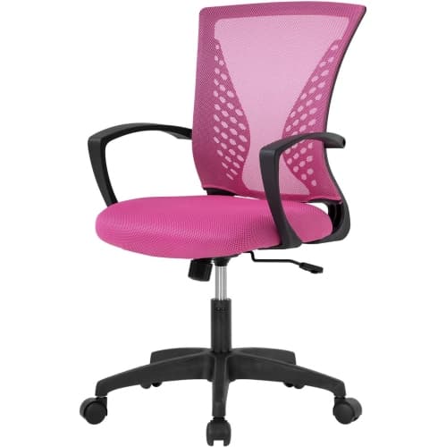 BestOffice Office Chair Ergonomic Mesh, Lumbar Support Armrest Mid Back Rolling Swivel Adjustable, White