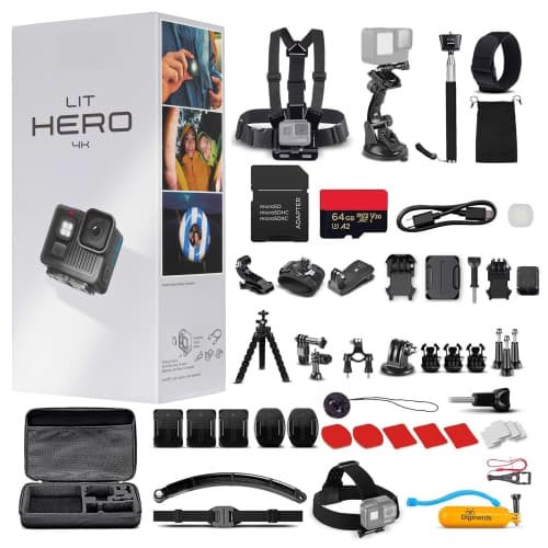 GoPro LIT HERO Compact - Waterproof Action Camera 50 In 1 Accessory Bundle + More