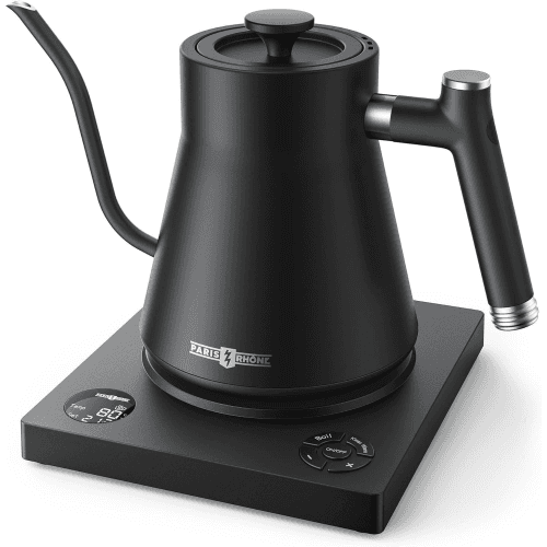 PARIS RHÔNE Gooseneck Electric Kettle with Temperature Control and Keep Warm 1L Stainless Steel Black (PE-EK010)