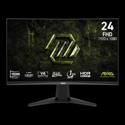 MSI 24" 1920 x 1080 (FHD) 240Hz 4ms (GTG) Curved VA Gaming Monitor Tilt adjustable FreeSync Premium (MAG 245C X24)