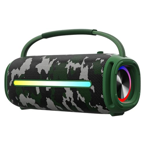 Green custom-molded wireless Bluetooth speaker with LED melody and colorful lights, portable outdoor waterproof Bluetooth speaker with deep bass.