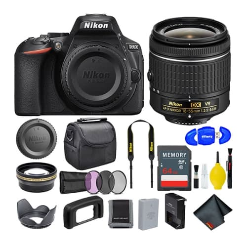 Nikon D5600 Digital Camera with 18-55mm Lens with 64GB SD Card + Spare Battery