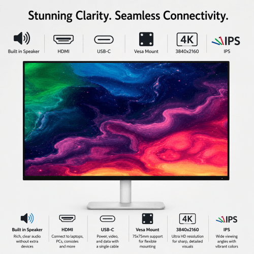 (Open Box)Dell 27 Plus 4K (3840x2160) 120HZ USB-C,HDMI Monitor Built in Speaker - S2725QC