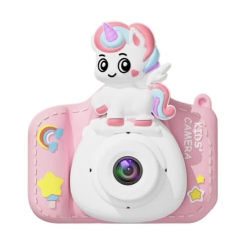 Cartoon children's camera, front and rear dual camera's, eye-protection IPS large screen baby selfie camera (My Little Pony, includes 64G memory card)