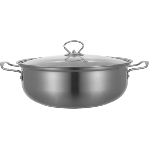 SLOWMOOSE Stainless Steel Thickened Stock Pot, 28cm, with Steel Handles, for Soup and Stew