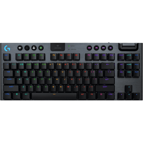 Logitech G915 X Lightspeed TKL Low-Profile Wireless Gaming Keyboard, Double-Shot PBT Keycaps, Sleek Aluminum Finishing, PC/Mac - GL Brown Tactile - Black (920-012715)