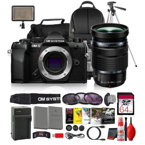 OM SYSTEM OM-5 Mark II Digital Camera Black + ED 12-100mm f/4 IS PRO Lens (Bundle)
