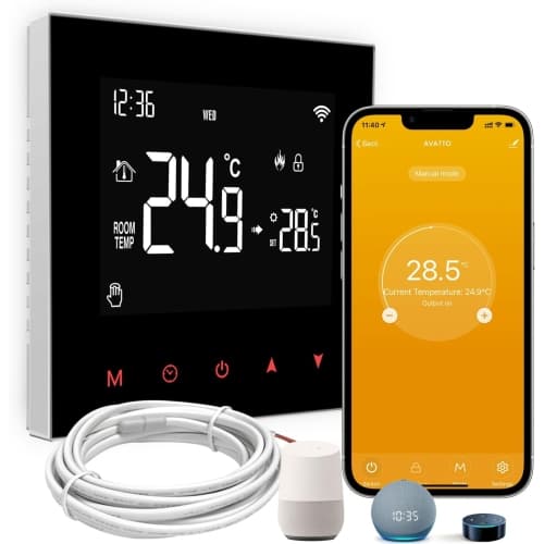 Electric Floor Heating Thermostat WiFi Smart Controller Programmable Compatible Alexa Google Home Smart Life App 2.4GHz