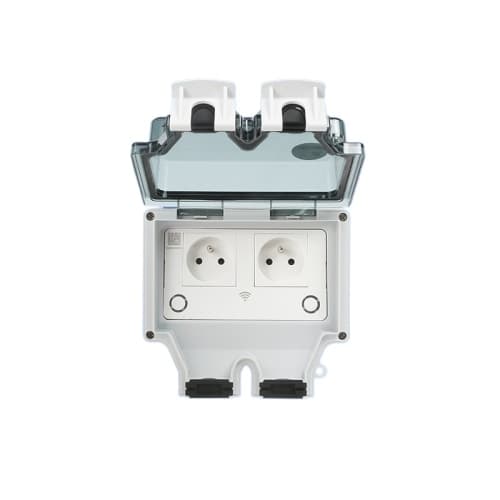 ApexGear IP66 Waterproof WiFi Smart Plug, App Voice Flame Retardant Outdoor Covered Patio Use