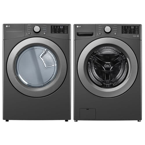 LG 5.8 Cu. Ft. Front Load Washer & 7.4 Cu. Ft. Sensor Dry Electric Dryer - Energy Star- Middle Black - Only at Best Buy